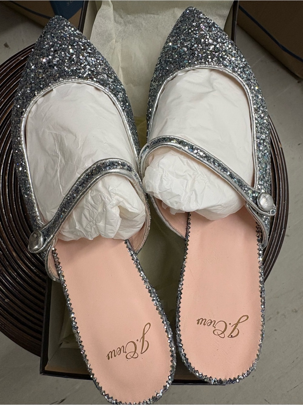 J. Crew Glitter Gwen Mules. Size 9.5. New.